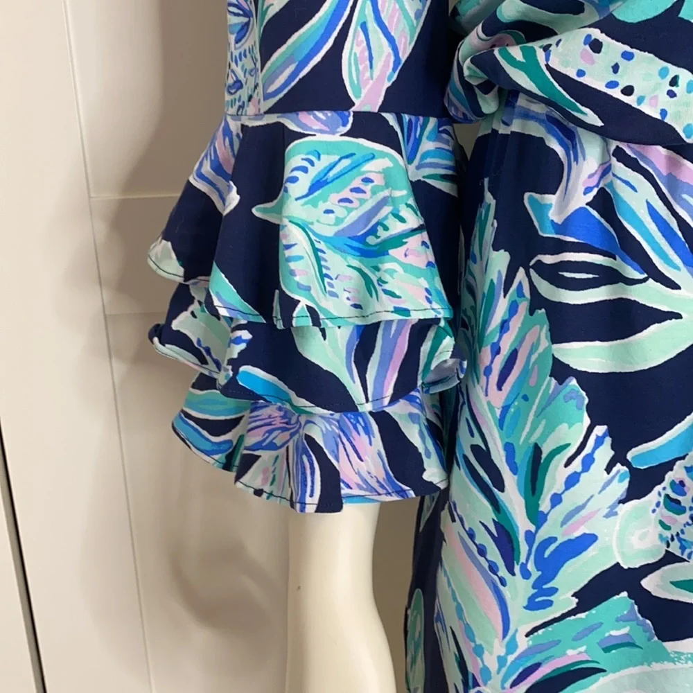 Lilly Pulitzer Blue and Green Tropical Jumpsuit